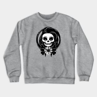 Florist Skull and Flower Black Logo Crewneck Sweatshirt